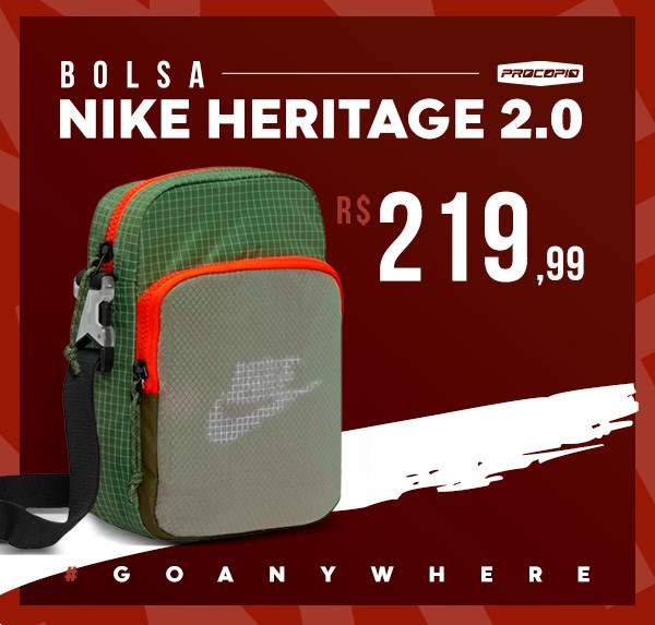 Bolsa Transversal Nike Heritage 2.0 Unissex L - 3 litros