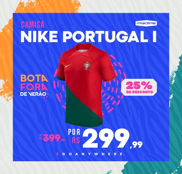 Camisa Nike Portugal I Copa 2022 Catar Torcedor Pro