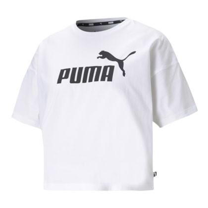 Camiseta Puma Cropped Essentials Logo Feminino