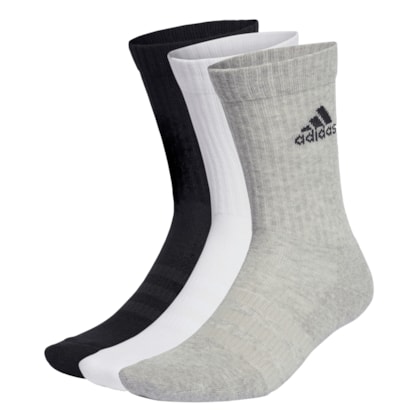 Meia adidas Cushion Cano Alto Com 3 Pares Masculino